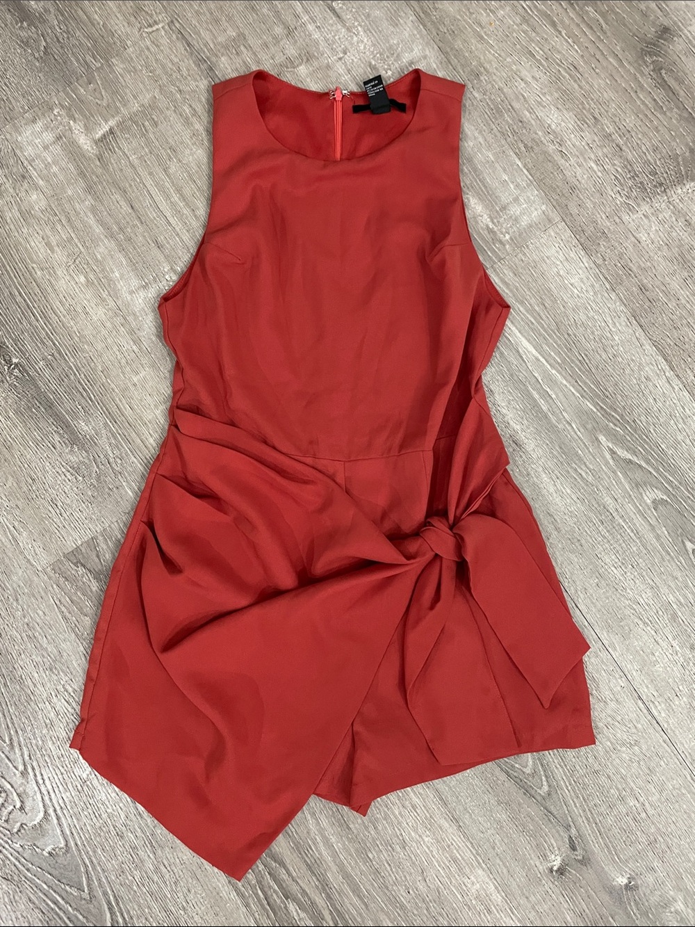 Forever 21 Coral Knot-Front Romper